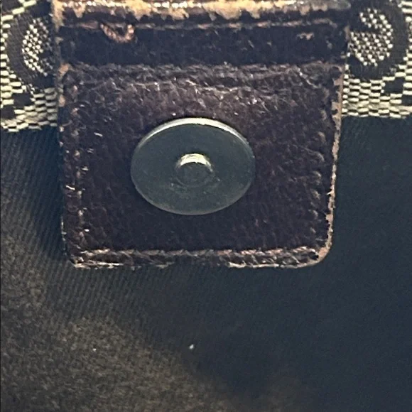 Gucci GG Canvas Tote Bag Brown Beige Leather Handles Classic Authentic - Picture 8 of 12